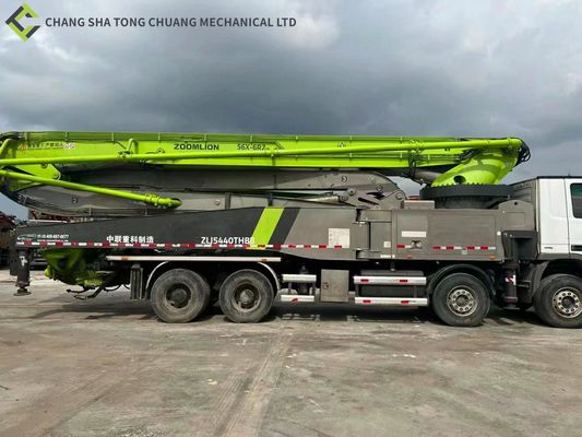 در سال 2017 Zoomlion Green Remanufactured Concrete Boom Truck Pump Truck 56M نصب شده